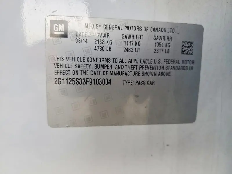 2015 CHEVROLET IMPALA LT  