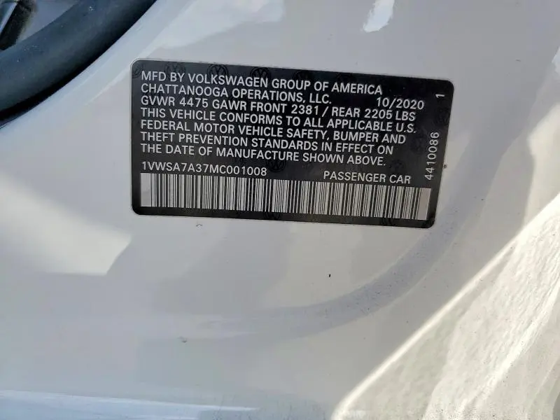 2021 VOLKSWAGEN PASSAT SE  
