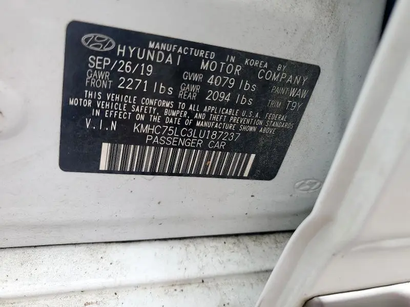 2020 HYUNDAI IONIQ SE  