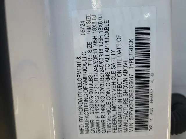 2024 HONDA RIDGELINE BLACK EDITION  