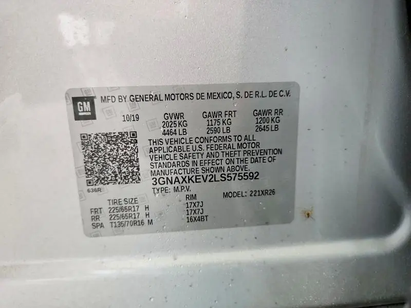 2020 CHEVROLET EQUINOX LT  