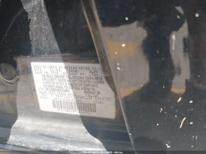 2023 NISSAN VERSA 1.6 S XTRONIC CVT