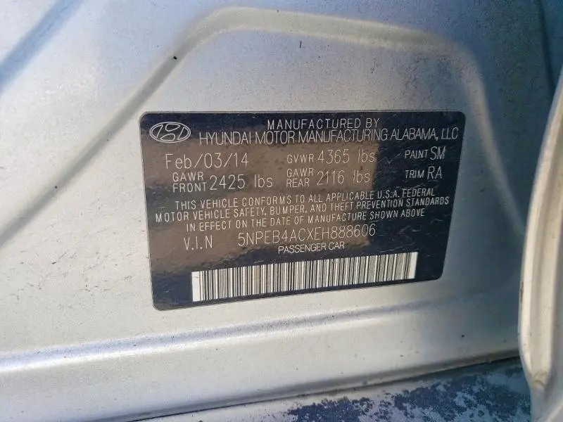 2014 HYUNDAI SONATA GLS  