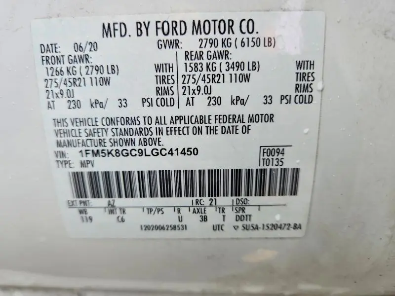 2020 FORD EXPLORER ST  