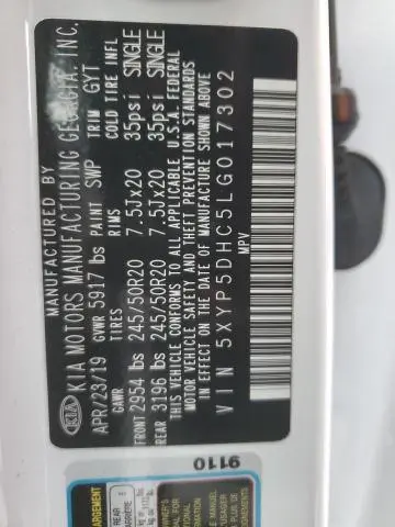 2020 KIA TELLURIDE SX  