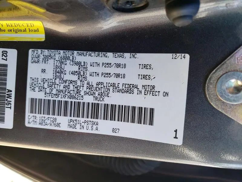 2015 TOYOTA TUNDRA SR5  