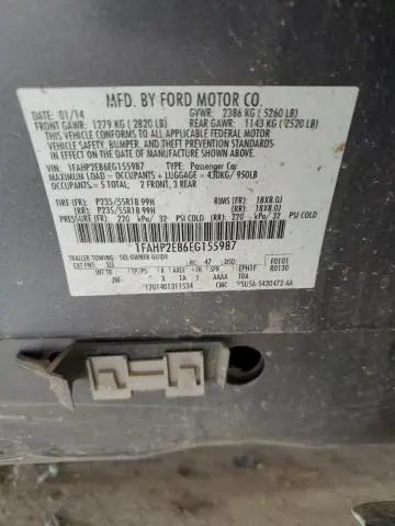 2014 FORD TAURUS SEL  
