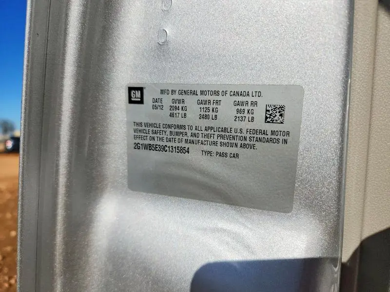 2012 CHEVROLET IMPALA LT  