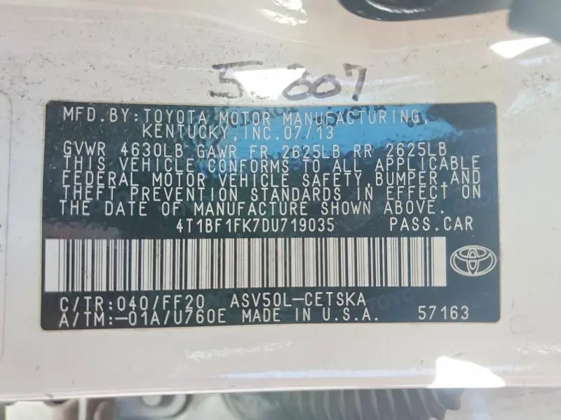2013 TOYOTA CAMRY SE  
