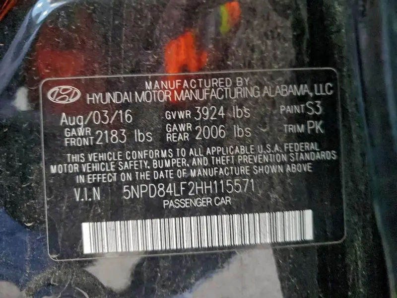 2017 HYUNDAI ELANTRA SE  