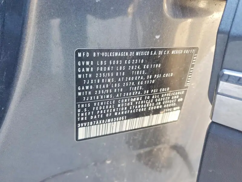 2018 VOLKSWAGEN TIGUAN SE  