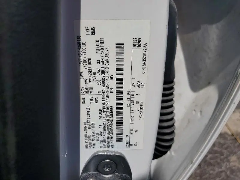2022 FORD ESCAPE S  