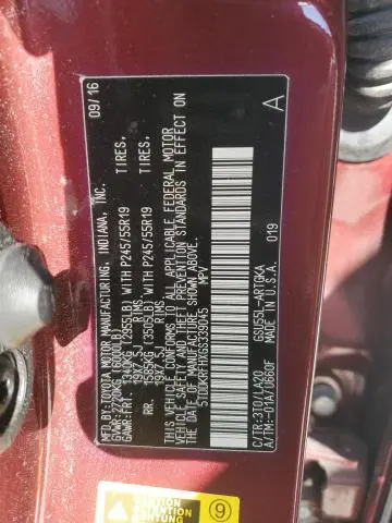 2016 TOYOTA HIGHLANDER LIMITED  