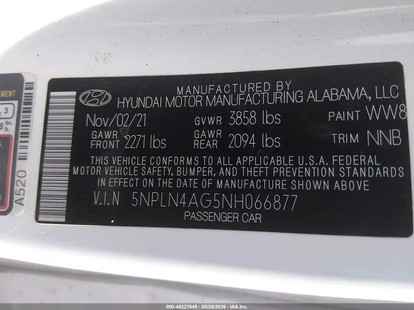 2022 HYUNDAI ELANTRA SEL