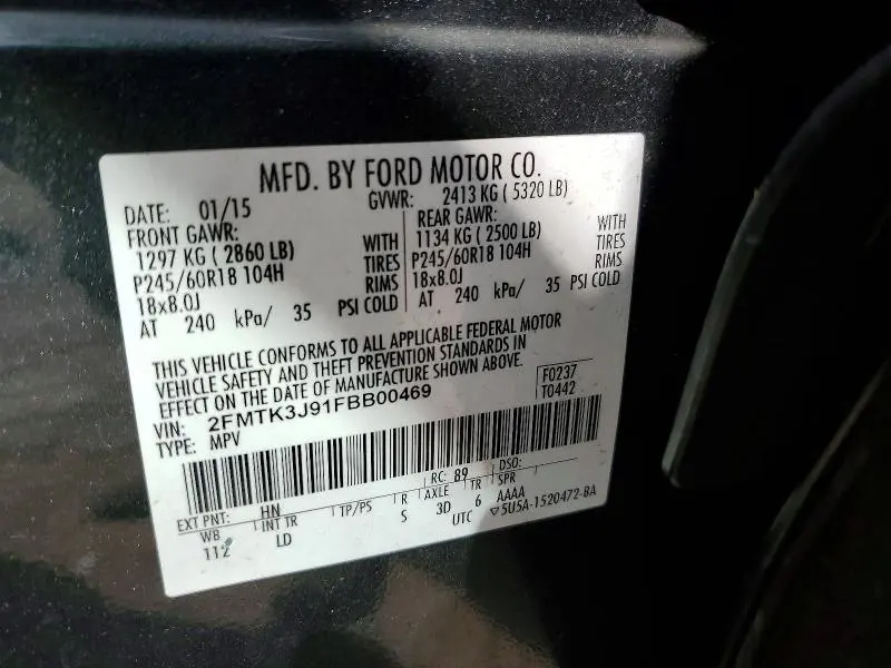 2015 FORD EDGE SEL  