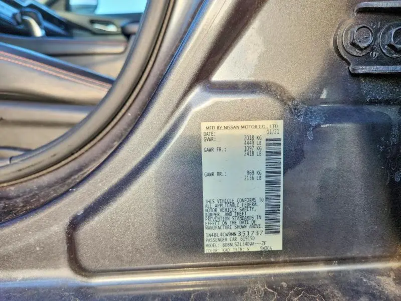 2021 NISSAN ALTIMA 2.5 SR  