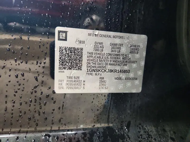 2019 CHEVROLET TAHOE K1500 PREMIER  
