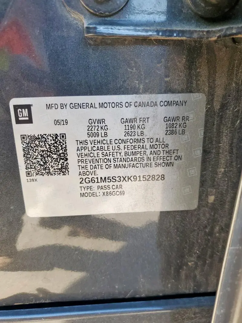 2019 CADILLAC XTS LUXURY  