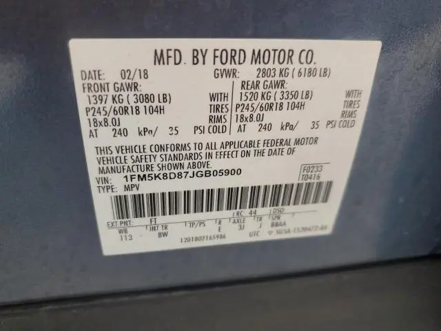 2018 FORD EXPLORER XLT  