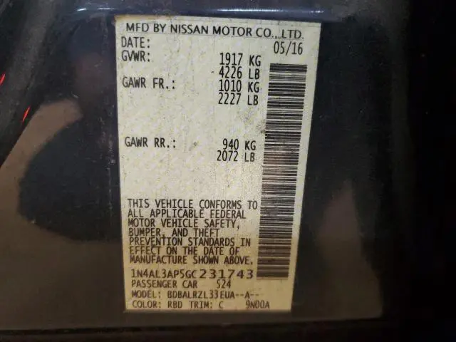 2016 NISSAN ALTIMA 2.5