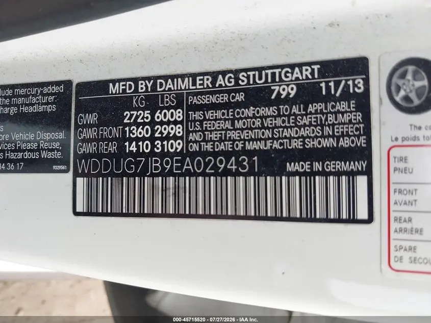 2014 MERCEDES-BENZ AMG S 63  