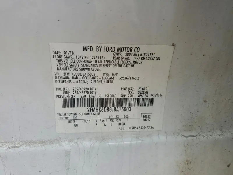 2018 FORD FLEX LIMITED  