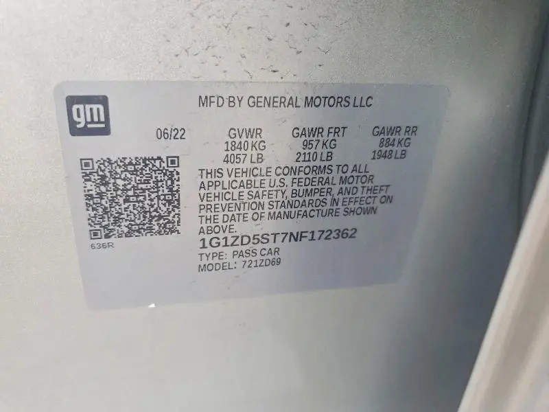 2022 CHEVROLET MALIBU LT  