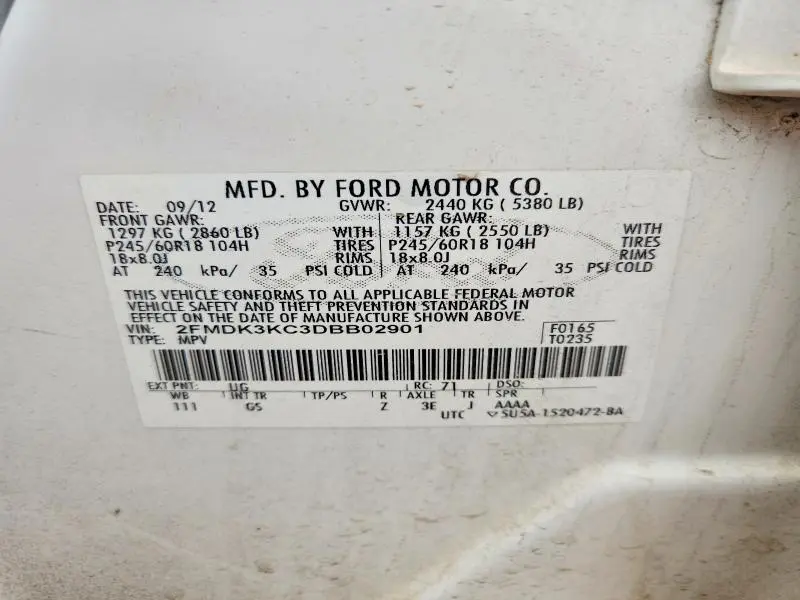 2013 FORD EDGE LIMITED  