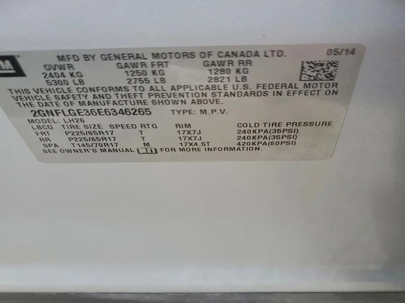 2014 CHEVROLET EQUINOX LT  