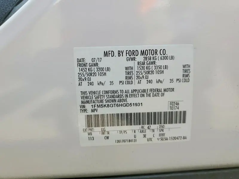 2017 FORD EXPLORER SPORT  