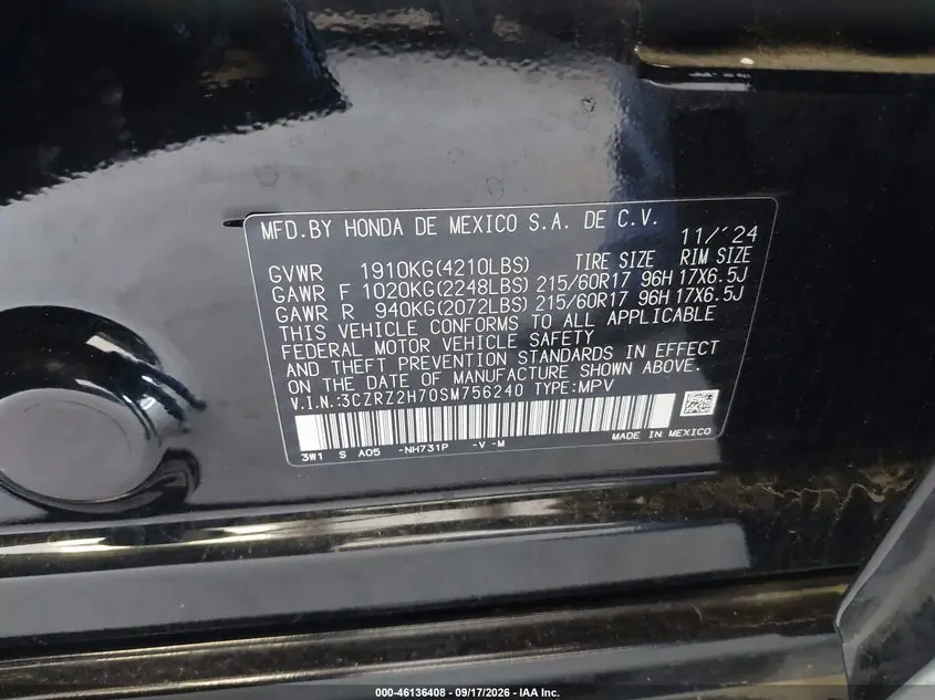 2025 HONDA HR-V AWD EX-L