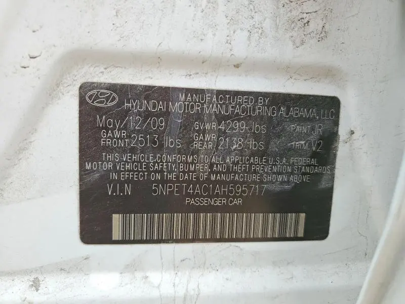 2010 HYUNDAI SONATA   