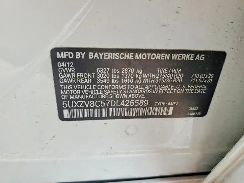 2013 BMW X5 XDRIVE50I  
