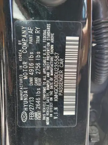 2013 HYUNDAI GENESIS 3.8L  
