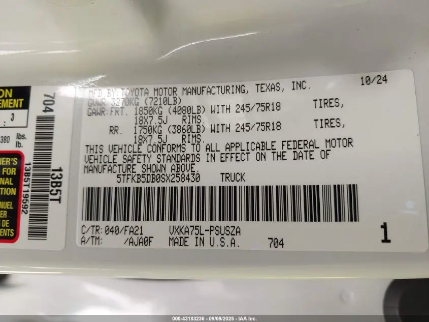 2025 TOYOTA TUNDRA SR 4WD