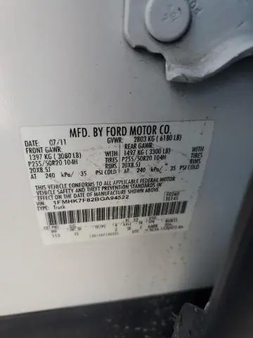 2011 FORD EXPLORER LIMITED  