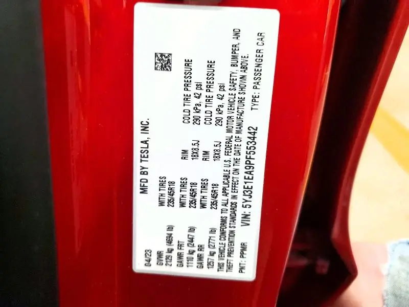 2023 TESLA MODEL 3   