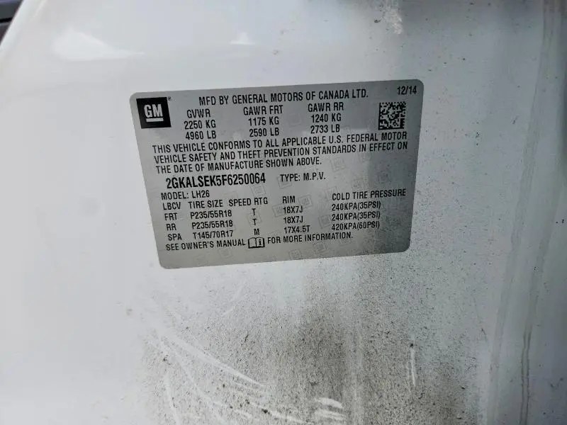 2015 GMC TERRAIN SLT  