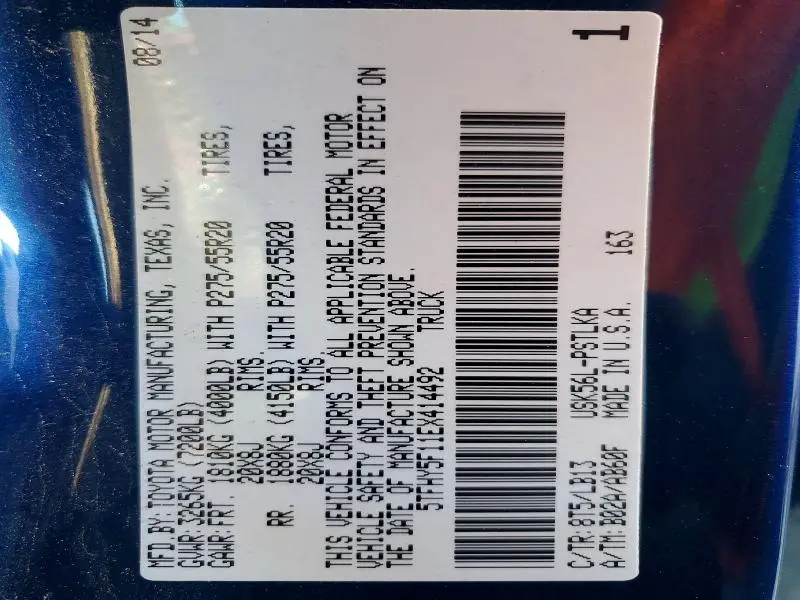 2014 TOYOTA TUNDRA CREWMAX LIMITED  