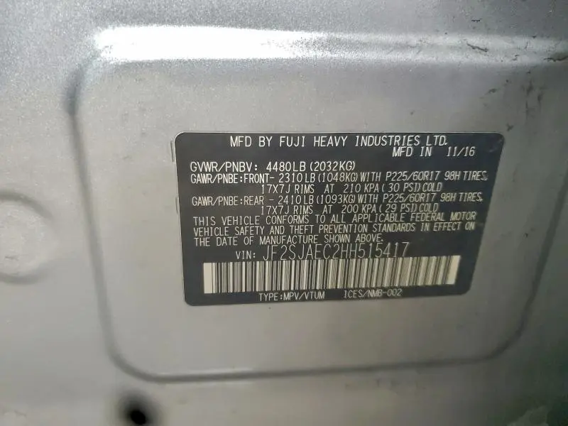 2017 SUBARU FORESTER 2.5I PREMIUM  