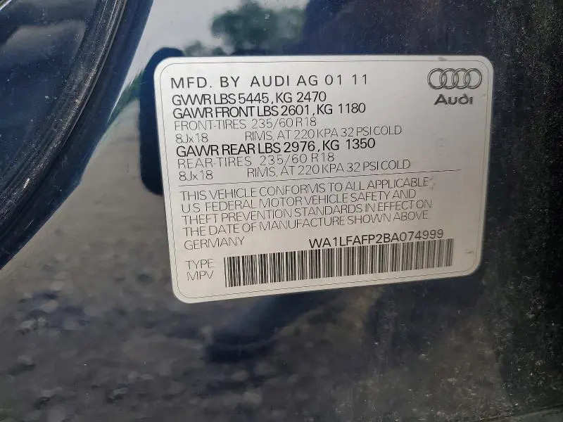 2011 AUDI Q5 PREMIUM PLUS  