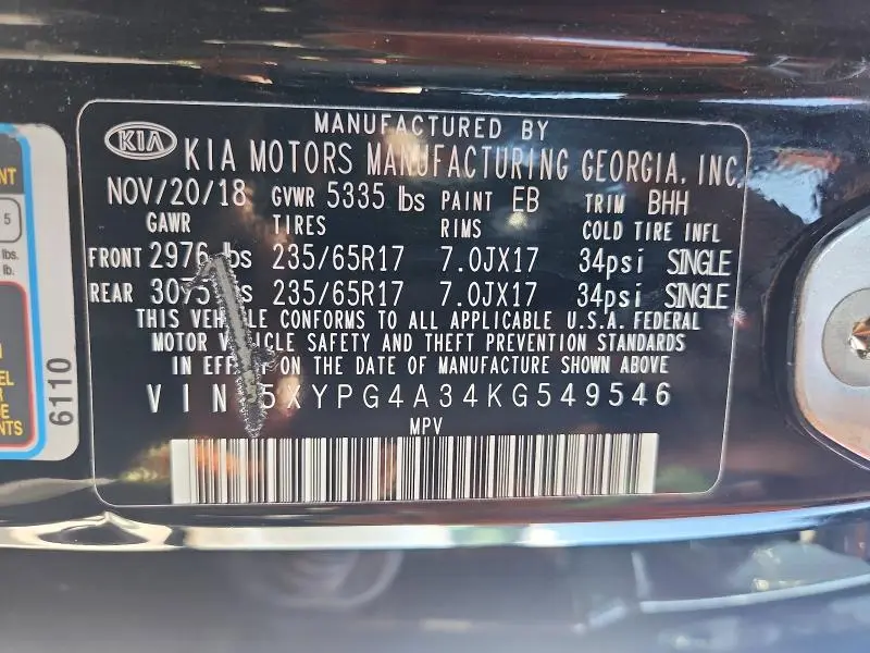 2019 KIA SORENTO LX  