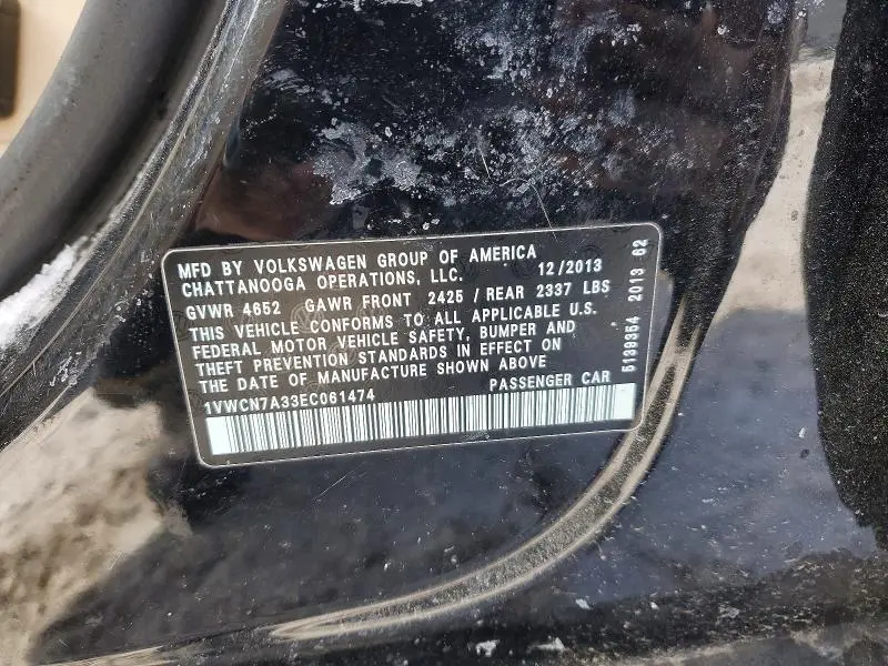 2014 VOLKSWAGEN PASSAT SEL  