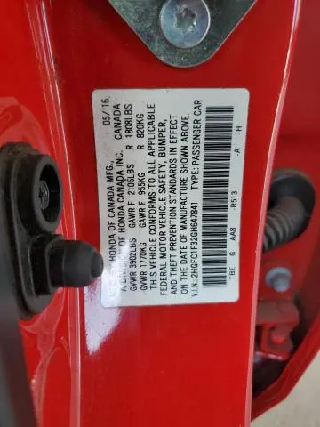 2016 HONDA CIVIC EX  