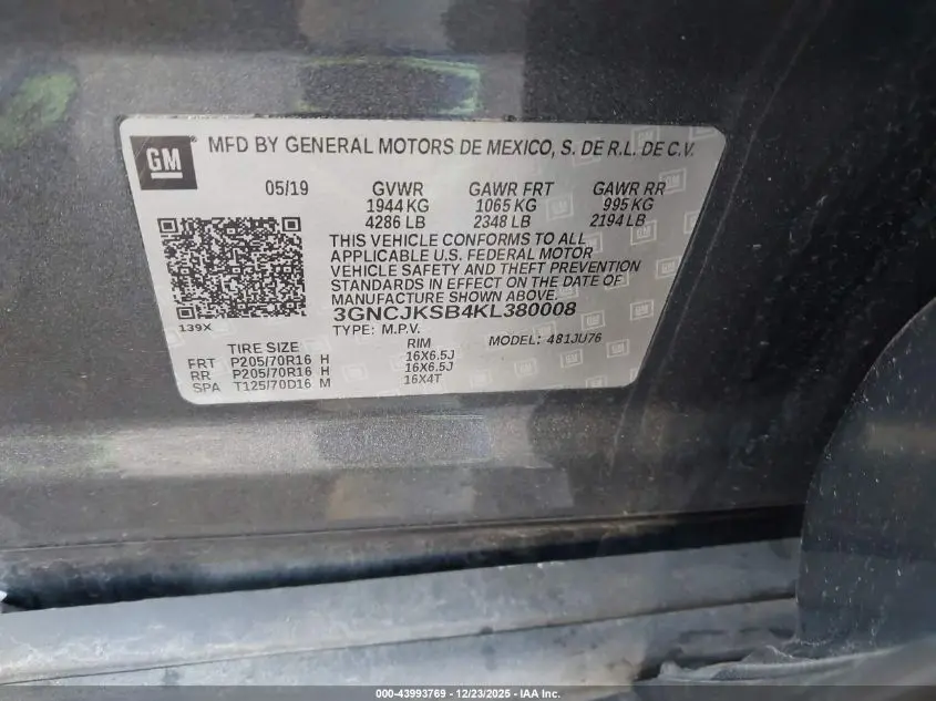 2019 CHEVROLET TRAX LS