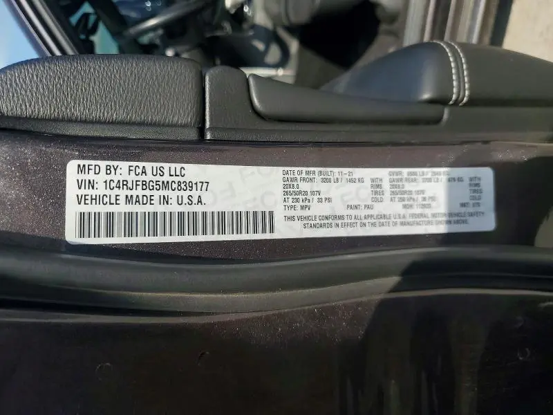 2021 JEEP GRAND CHER   