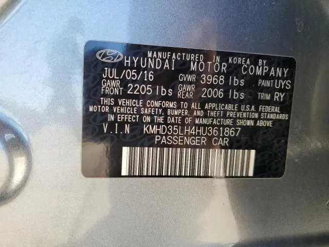 2017 HYUNDAI ELANTRA GT 