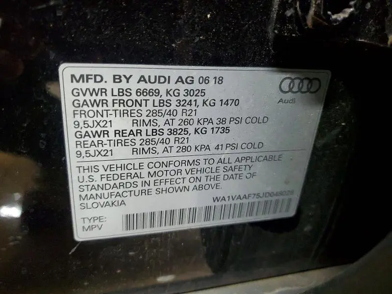 2018 AUDI Q7 PRESTIGE  