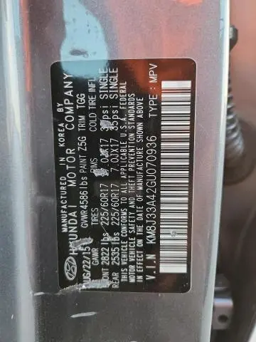 2016 HYUNDAI TUCSON LIMITED  