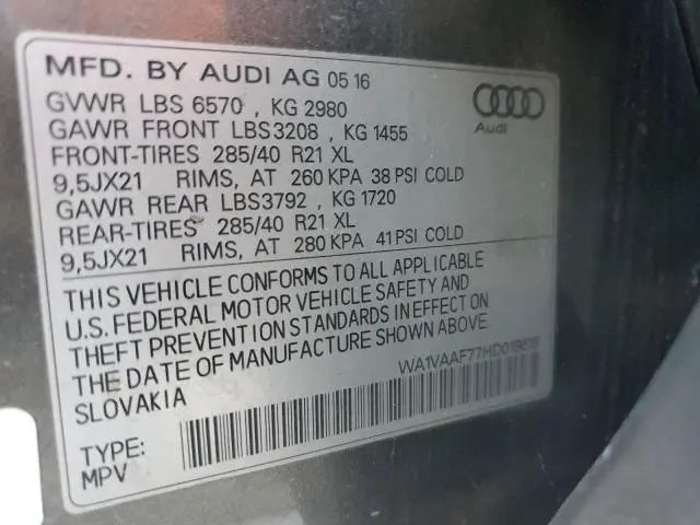 2017 AUDI Q7 PRESTIGE  